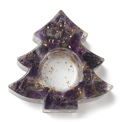 Natural Amethyst & Resin Candle Holder Molds DJEW-H012-03E-1