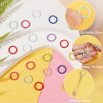   270Pcs 9 Colors Embossed Style Iron Open Jump Rings IFIN-PH0001-84-1