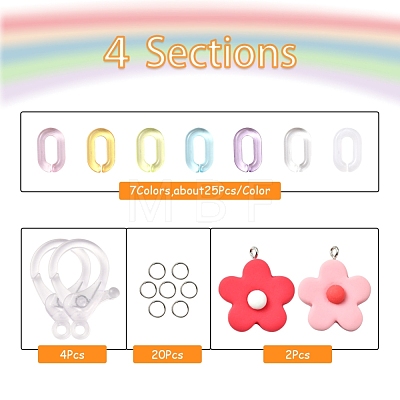 DIY Candy Color Flower Pendant Necklace Making Kit DIY-YW0005-24-1
