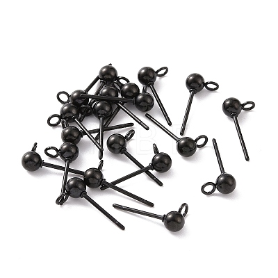 304 Stainless Steel Ball Stud Earring Findings X-STAS-G099-09B-1