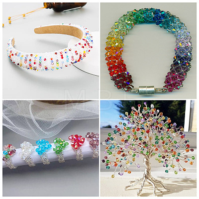 21 Strands 21 Colors Transparent Electroplate Glass Beads Strands GLAA-TA0004-23-1
