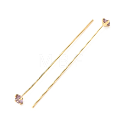 Brass Micro Pave Cubic Zirconia Stud Earring Findings CU-CBA4618-01G-07-1