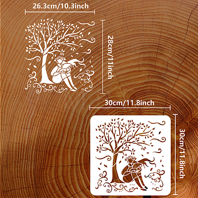 PET Hollow Out Drawing Painting Stencils DIY-WH0391-0457-1