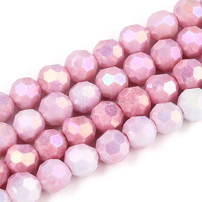 Anti-Tarnish Electroplate Glass Beads Strands X-EGLA-T021-6mm-15-04-1