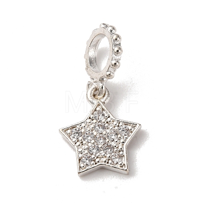 Brass Micro Pave Cubic Zirconia Pendants KK-D378-25S-1