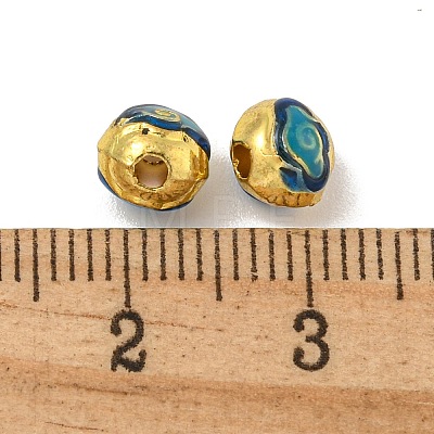 Rack Plating Brass Enamel Beads KK-P277-36G-1