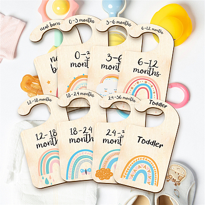 Wood Baby Closet Size Dividers AJEW-WH0353-001-1
