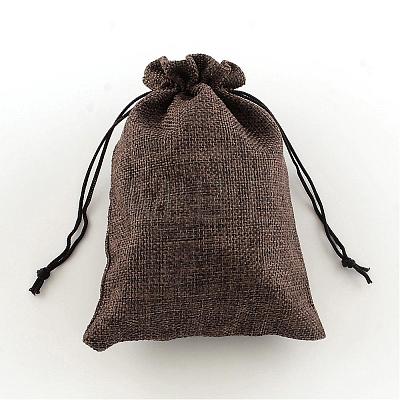 Polyester Imitation Burlap Packing Pouches Drawstring Bags ABAG-R004-18x13cm-10-1