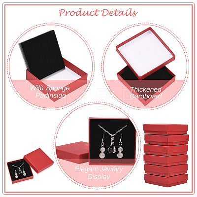 6Pcs Square Cardboard Necklace Box CBOX-YW0001-05B-1