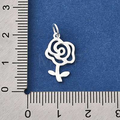 Valentine's Day 925 Sterling Silver Rose Pendants STER-G046-01S-1