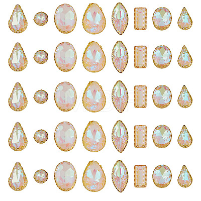 100Pcs Glass Sew on Rhinestones GLAA-TA0004-46-1