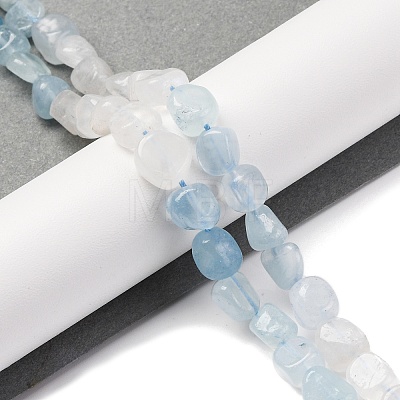 Natural Rainbow Moonstone & Aquamarine Beads Strands G-L610-B03-01-1