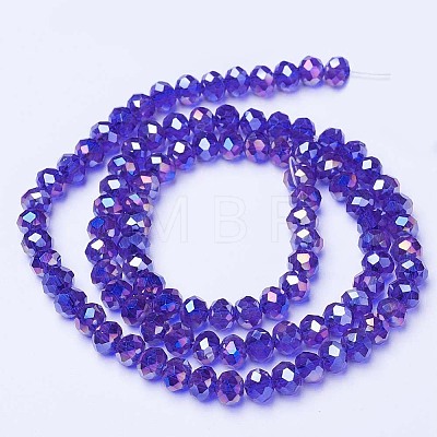 Electroplate Glass Beads Strands EGLA-A044-T8mm-B06-1