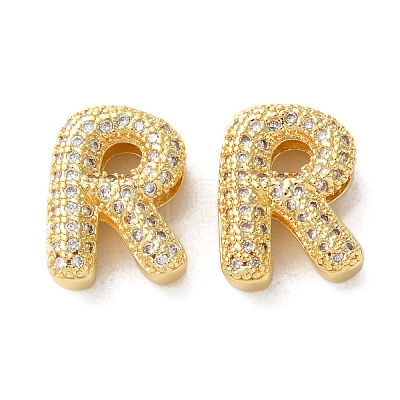 Rack Plating Brass Micro Pave Cubic Zirconia Slide Charms KK-C084-34G-R-1