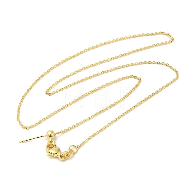 Brass Cable Chain Adjustable Slider Necklaces LS-NJEW-B119-09G-1