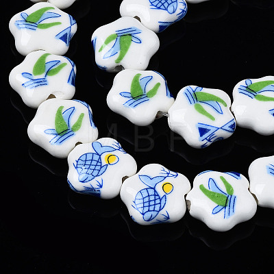 Handmade Porcelain Ceramic Beads Strands PORC-S502-036A-1