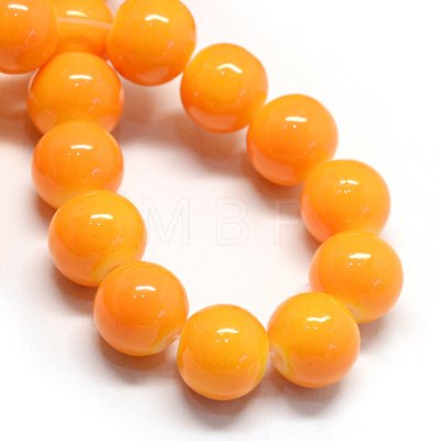 Baking Painted Glass Round Bead Strands DGLA-Q020-10mm-12-1