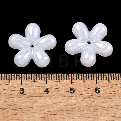 Plating Opaque Acrylic Imitation Shell Beads OACR-P039-04A-1