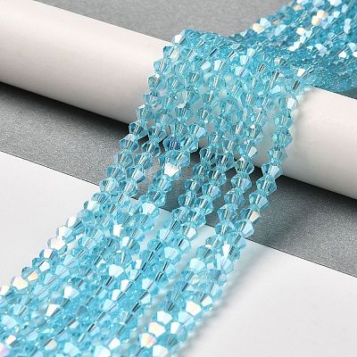 Transparent Electroplate Glass Beads Strands EGLA-A039-T3mm-B20-1