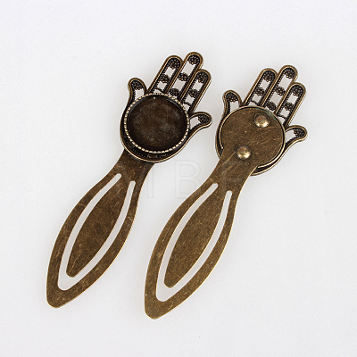 Antique Bronze Iron Bookmark Cabochon Settings X-PALLOY-N0084-12AB-NF-1