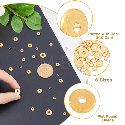 48Pcs 6 Styles Brass Spacer Beads KK-HY0001-41-1
