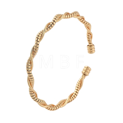 Brass Twisted Cuff Bangles for Women BJEW-F482-08G-1