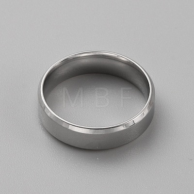 Stainless Steel Simple Plain Band Ring for Men Women RJEW-WH0015-04D-1