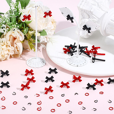 DIY Bowknot Alloy Stud Earring Finding Kits DIY-ME0002-87-1