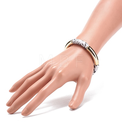 Acrylic Curved Tube Beaded Stretch Bracelet BJEW-JB08444-02-1