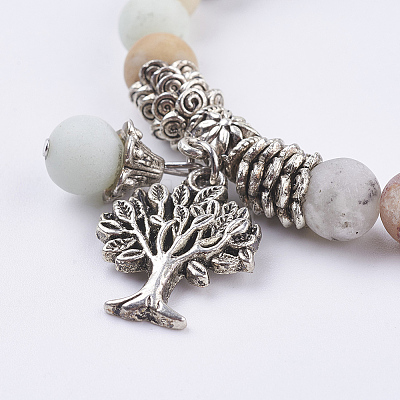 Natural Amazonite Stretch Bracelets BJEW-F262-A09-1