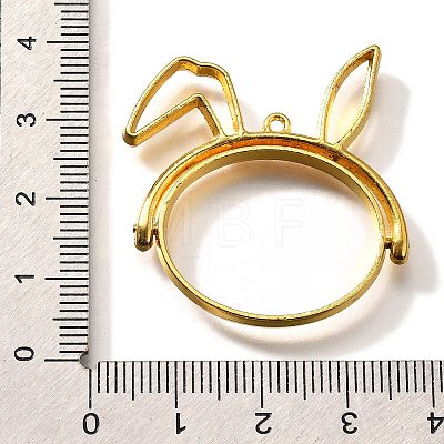 Rabbit Alloy Open Back Bezel Pendants PALLOY-I223-19G-1