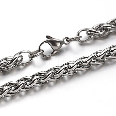 304 Stainless Steel Wheat Chains Bracelets BJEW-O091-04P-1
