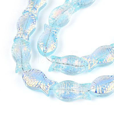 Transparency Electroplate Glass Beads Strands GLAA-T023-40A-03-1