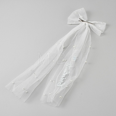 Long Gauze Bowknot Alligaor Hair Clips OHAR-JOY0001-02-1