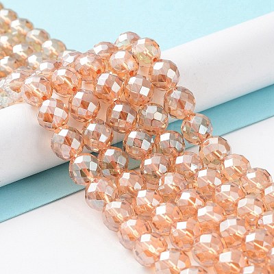 Electroplated Synthetic Quartz Crystal Beads Strands G-Z038-A02-03PL-1-1