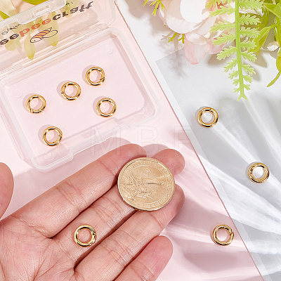 10Pcs Brass Spring Gate Rings KK-BBC0022-07B-1
