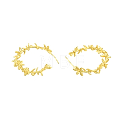 Brass Flower of Life Wrap Stud Earrings EJEW-G322-23MG-1