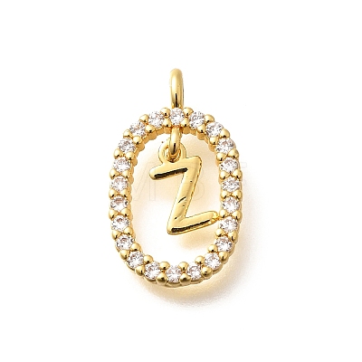 Brass Micro Pave Cubic Zirconia Pendants ZIRC-P123-01G-Z01-1