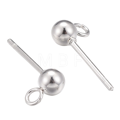 30Pcs 3 Size 304 Stainless Steel Ball Stud Earring Post STAS-LS0001-06S-1