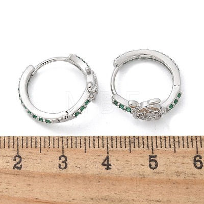 Brass Cubic Zirconia Hoop Earrings EJEW-Q014-05P-1