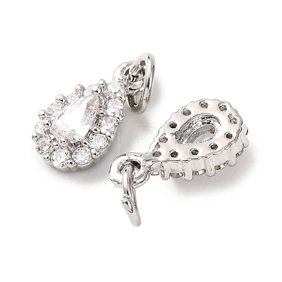 Brass Micro Pave Cubic Zirconia Charms RB-I077-15P-RS-1