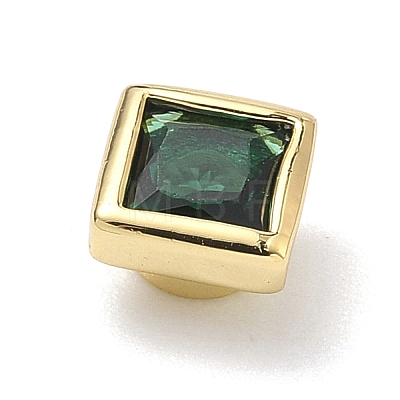 Square Brass Micro Pave Cubic Zirconia Cabochons KK-P345-13G-E07-1