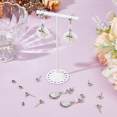 304 Stainless Steel Stud Earring Findings STAS-BBC0008-36C-1