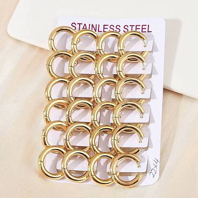 202 Stainless Steel Polishing Hoop Earrings EJEW-M106-02G-02-1-1