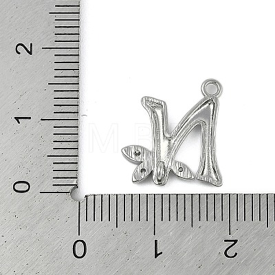 Brass Crystal Rhinestone Letter Links Connector Charms KK-S395-06P-N-1