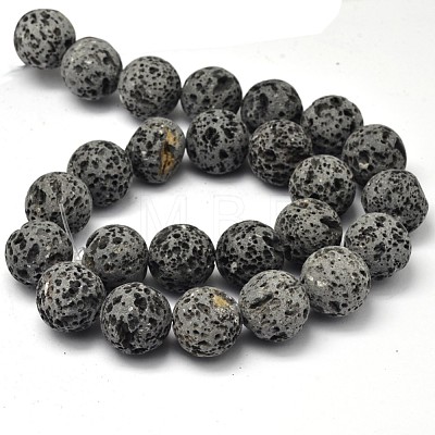 Unwaxed Natural Lava Rock Bead Strands G-F309-16mm-1