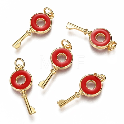 7Pcs 7 Style Brass Enamel Pendants KK-SZ0004-68-1