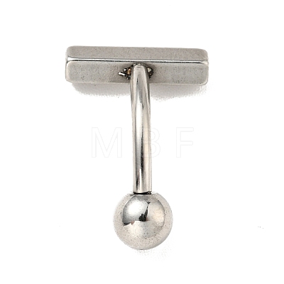 304 Stainless Steel T-Shaped Curved Barbell AJEW-G041-04P-1