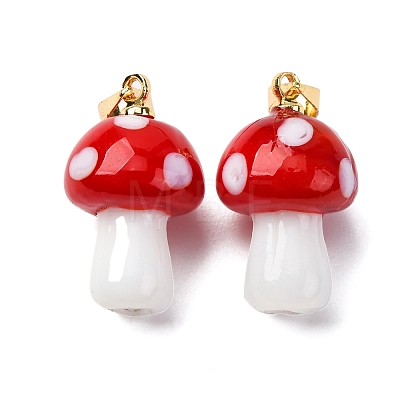 Handmade Lampwork Pendants LAMP-S069-08G-02-1
