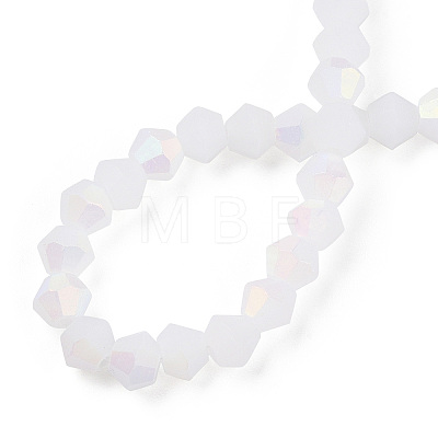 Imitation Jade Bicone Frosted Glass Bead Strands EGLA-A039-J4mm-MB06-1